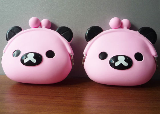 Bolsa cor-de-rosa da moeda do silicone do urso, malote do saco do gel para as meninas 95*92*45