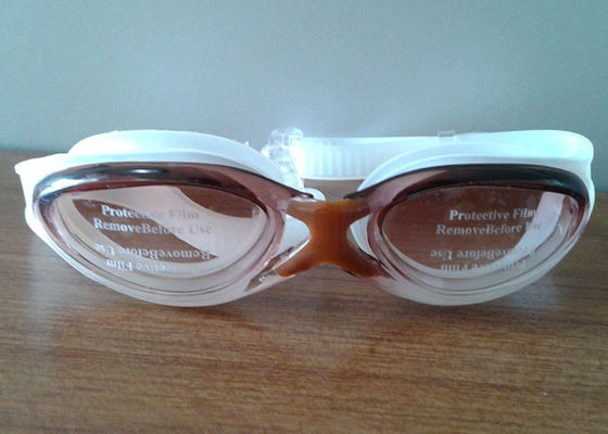 Óculos de proteção duráveis feitos sob encomenda da natação do silicone do espelho, óculos de proteção de uma peça só da nadada