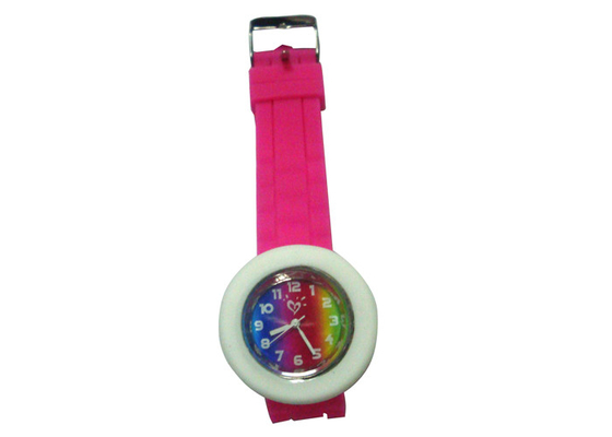Relógio cor-de-rosa da geléia do silicone do punho do seletor colorido para todos os povos